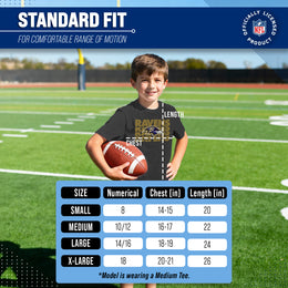 Baltimore Ravens NFL Youth Repeating Logo Football T-Shirt Unisex Tag Free Comfortable - Black