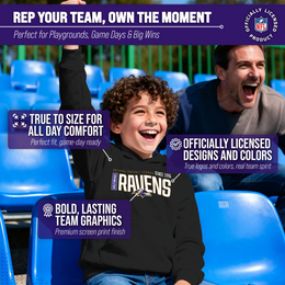 Baltimore Ravens NFL Youth Modern Endzone Football Fleece Hooded Sweatshirt - Black