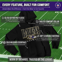 Baltimore Ravens NFL Youth Overtime Blueprint Football Fleece Hooded Sweatshirt - Black