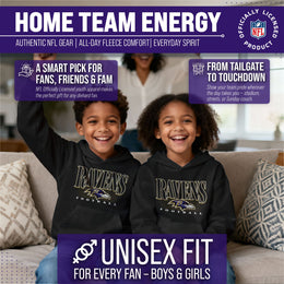 Baltimore Ravens NFL Youth Overtime Blueprint Football Fleece Hooded Sweatshirt - Black