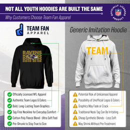 Baltimore Ravens NFL Youth Repeating Logo Football Fleece Hooded Sweatshirt - Black