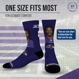 Baltimore Ravens NFL Youth Roster Player Crew Socks - Purple