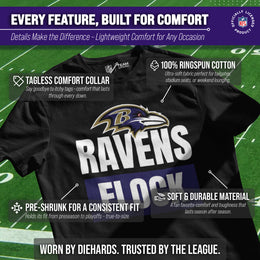 Baltimore Ravens NFL Adult Team Slogan Unisex T-Shirt - Black
