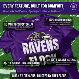 Baltimore Ravens NFL Adult Team Slogan Unisex T-Shirt - Purple