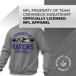 Baltimore Ravens NFL Adult Property Of Crewneck Fleece Sweatshirt - Sport Gray