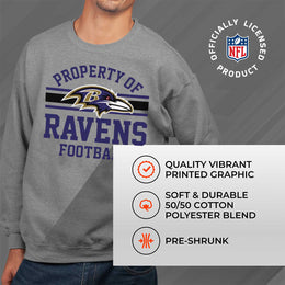 Baltimore Ravens NFL Adult Property Of Crewneck Fleece Sweatshirt - Sport Gray