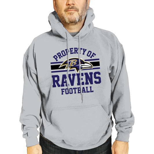 Baltimore Ravens NFL Adult Property Of Hooded Sweatshirt - Sport Gray