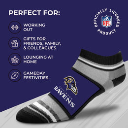 Baltimore Ravens Adult Marquis Addition No Show Socks - Purple