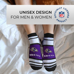 Baltimore Ravens NFL Adult Marquis Addition No Show Socks - Purple