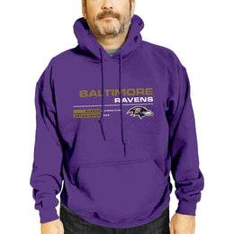 Baltimore Ravens Adult NFL Speed Stat Sheet Fleece Hooded Sweatshirt - Purple