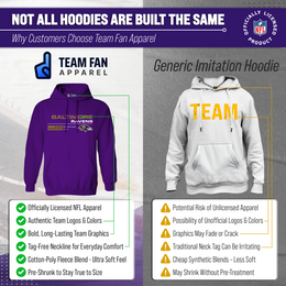 Baltimore Ravens Adult NFL Speed Stat Sheet Fleece Hooded Sweatshirt - Purple