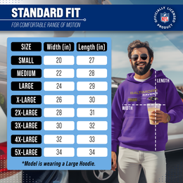 Baltimore Ravens Adult NFL Speed Stat Sheet Fleece Hooded Sweatshirt - Purple