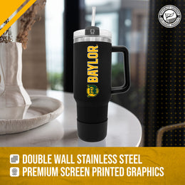 Baylor Bears College & University 40 oz Travel Tumbler With Handle - Black