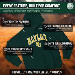 Baylor Bears NCAA Adult Tackle Twill Hooded Sweatshirt - Green