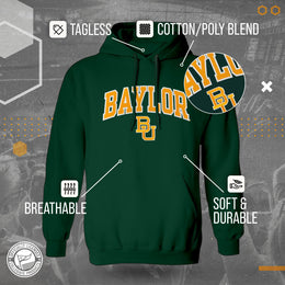 Baylor Bears NCAA Adult Tackle Twill Hooded Sweatshirt - Green