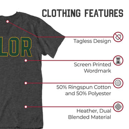 Baylor Bears Campus Colors NCAA Adult Cotton Blend Charcoal Tagless T-Shirt - Charcoal