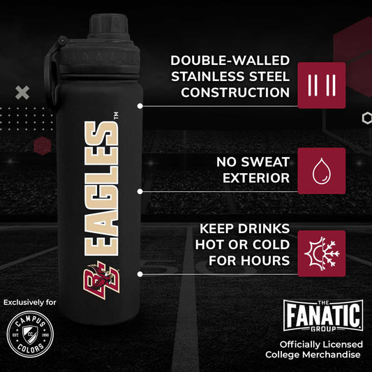 Boston College Eagles NCAA Stainless Steel Water Bottle - Black