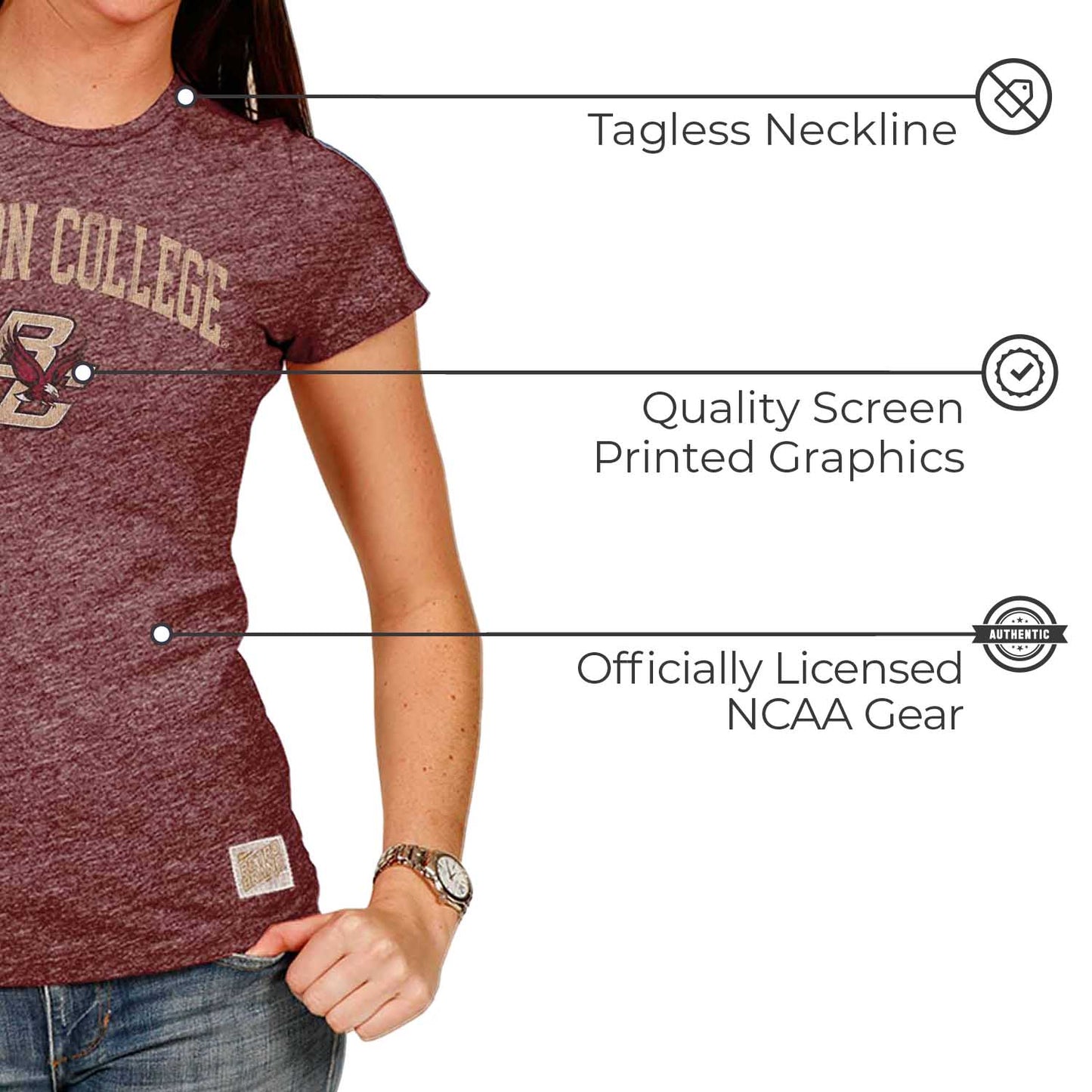 Boston College Eagles University Women's T-Shirt  - Maroon