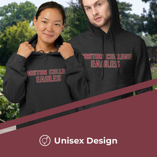 Boston College Eagles NCAA Adult Cotton Blend Charcoal Hooded Sweatshirt - Charcoal