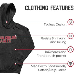 Boston College Eagles NCAA Adult Cotton Blend Charcoal Hooded Sweatshirt - Charcoal