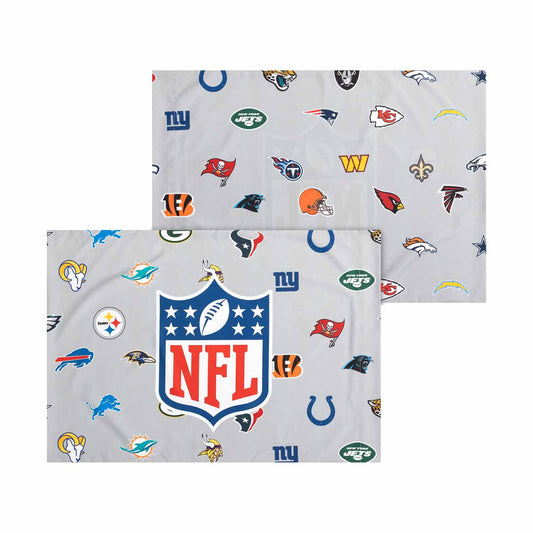 NFL  Repeating Team Logo Pillowcase 2 Pack- Standard Size -Officially Licensed Bedding- Football Pride! - Team Color