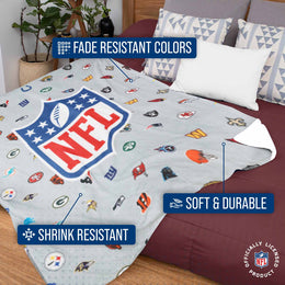NFL  Ultimate Football Fan All Team Logo Sherpa Blanket - Team Color