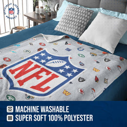 NFL  Ultimate Football Fan All Team Logo Sherpa Blanket - Team Color