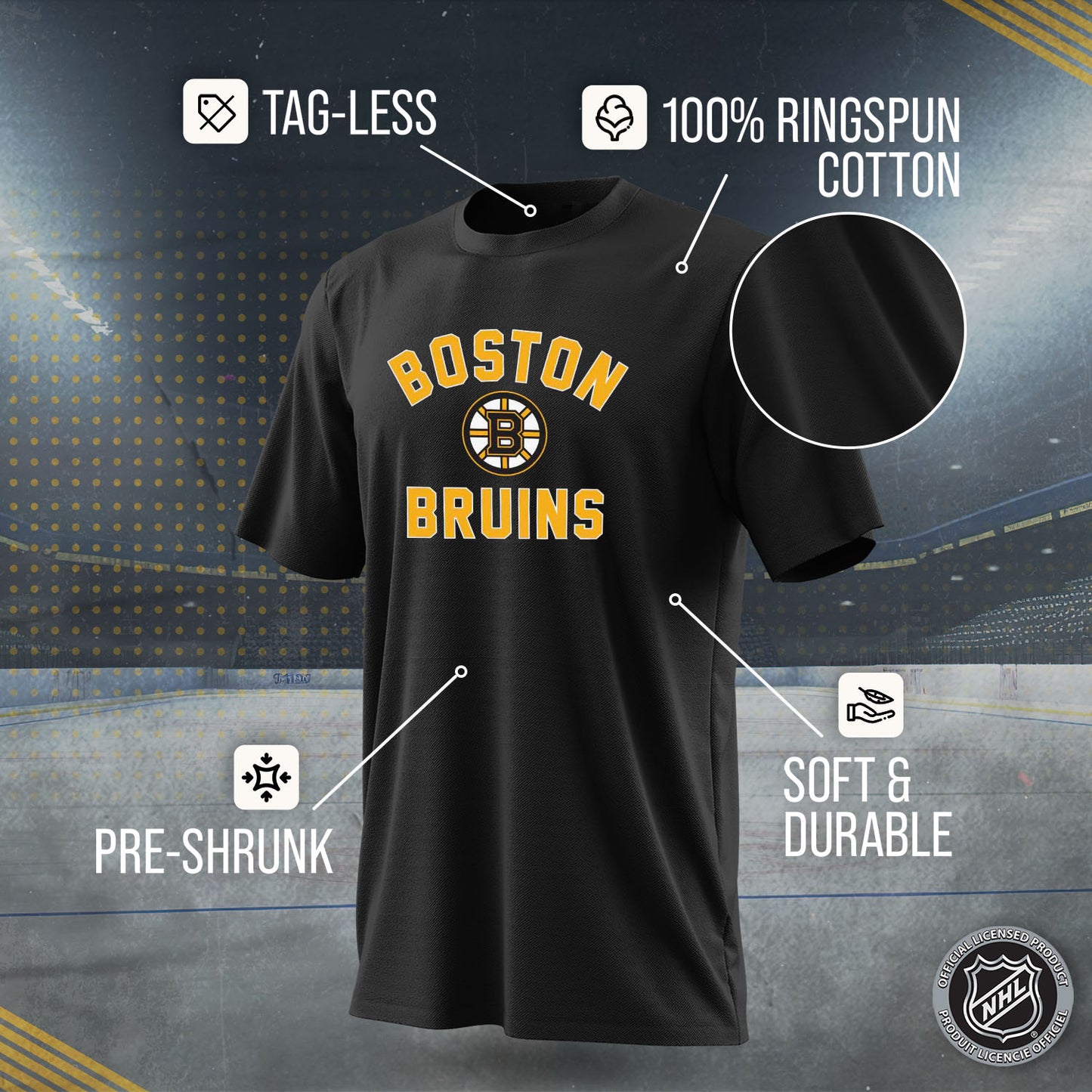 Boston  Bruins NHL Adult Game Day Unisex T-Shirt - Black