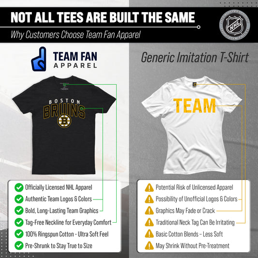Boston  Bruins NHL Adult Powerplay Heathered Unisex T-Shirt - Black Heather