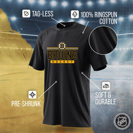Boston  Bruins Adult NHL Heather Charcoal True Fan Hockey T-Shirt - Charcoal