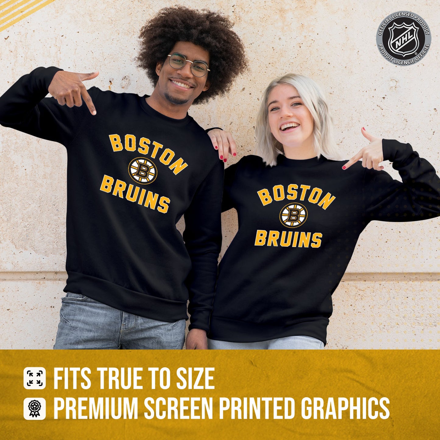 Boston  Bruins Adult NHL Gameday Crewneck Sweatshirt - Black