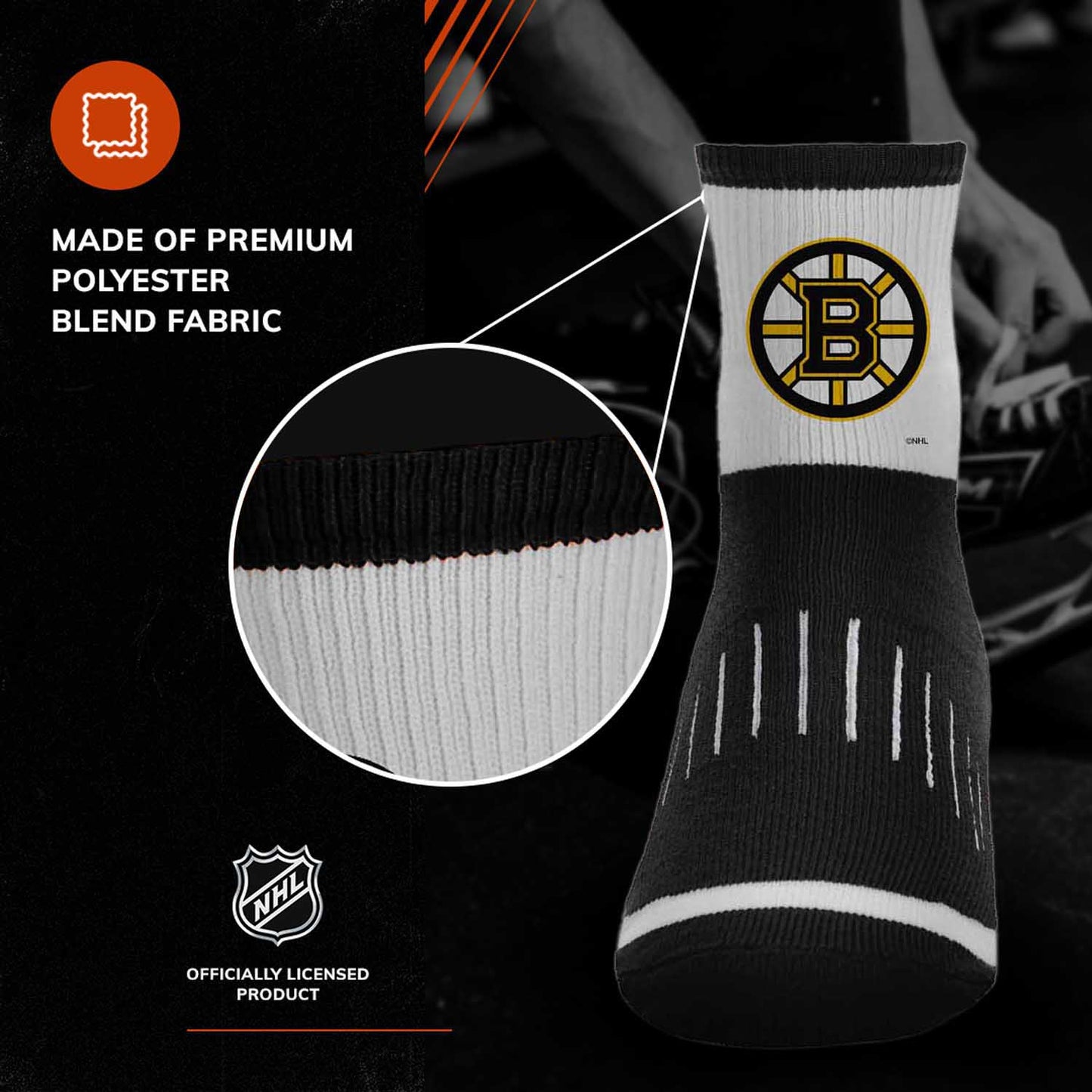 Boston  Bruins NHL Youth Surge Socks - Black