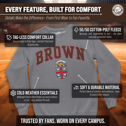 Brown Bears Campus Colors Adult Arch & Logo Soft Style Gameday Crewneck Sweatshirt  - Gray