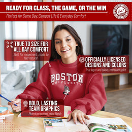 Boston Terriers Adult Arch & Logo Soft Style Gameday Crewneck Sweatshirt - Red