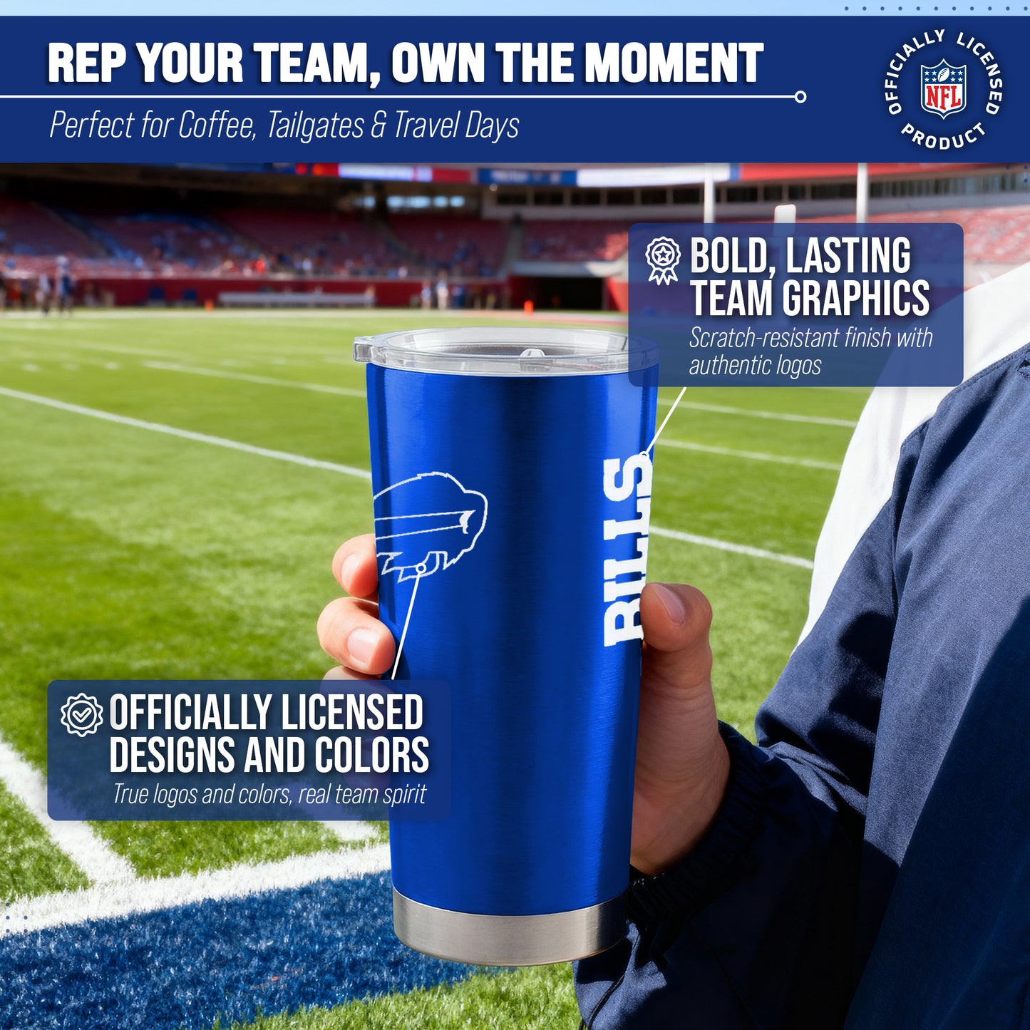 Buffalo Bills NFL 20oz Gameday Stainless Steel Tumbler - Royal