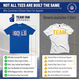 Buffalo Bills NFL Adult Modern Endzone Tag-Less T-Shirt - Royal