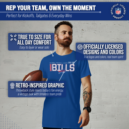 Buffalo Bills NFL Adult Modern Endzone Tag-Less T-Shirt - Royal
