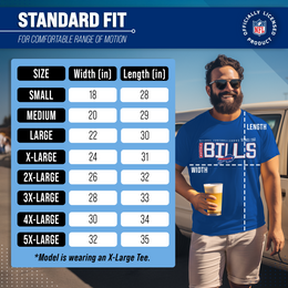 Buffalo Bills NFL Adult Modern Endzone Tag-Less T-Shirt - Royal