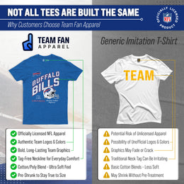 Buffalo Bills NFL Adult Distressed Helmet Tag-Less T-Shirt - Royal Heather