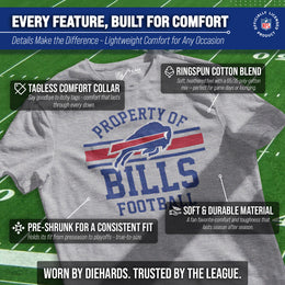 Buffalo Bills NFL Adult Property Of T-Shirt - Sport Gray