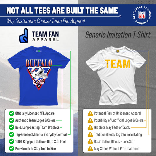 Buffalo Bills NFL Adult Retro Triangle Unisex T-Shirt - Royal