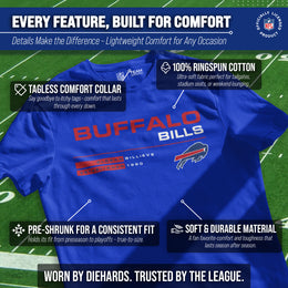 Buffalo Bills Adult NFL Speed Stat Sheet T-Shirt - Royal