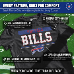 Buffalo Bills NFL Adult Team Block Tagless T-Shirt - Charcoal