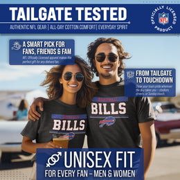 Buffalo Bills NFL Adult Team Block Tagless T-Shirt - Charcoal
