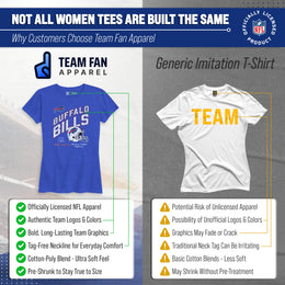 Buffalo Bills NFL Womens Distressed Helmet Tag-Less Soft T-Shirt - Royal Heather