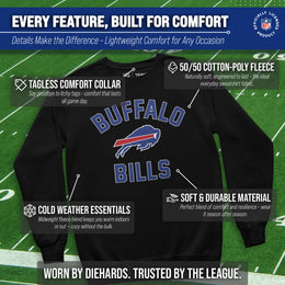 Buffalo Bills NFL Adult Gameday Football Crewneck Sweatshirt - Black