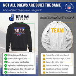 Buffalo Bills NFL Adult Long Sleeve Team Block Charcoal Crewneck Sweatshirt - Charcoal