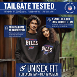 Buffalo Bills NFL Adult Long Sleeve Team Block Charcoal Crewneck Sweatshirt - Charcoal