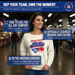 Buffalo Bills NFL Womens Vintage Charm French Terry Slouchy Top - Birch