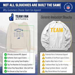 Buffalo Bills NFL Womens Big Date Slouchy Crewneck - Natural